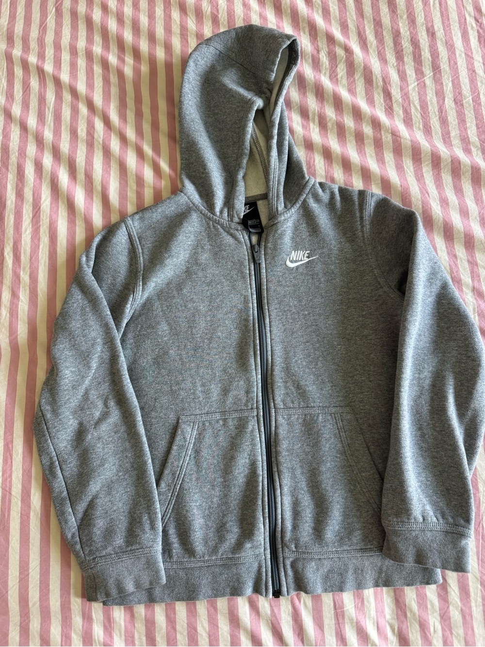 Nike Kids Gray Full-Zip Hooded Jacket